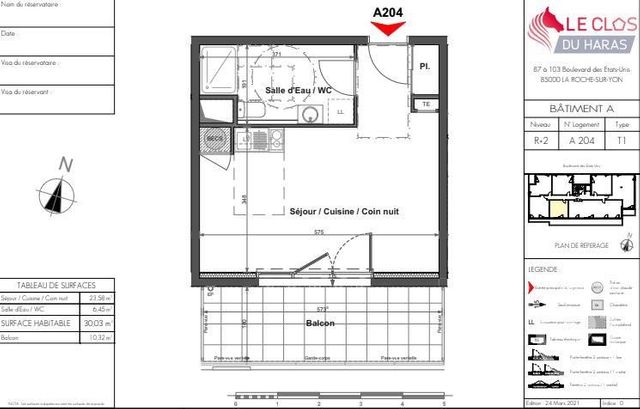 Appartement T1 à vendre - 1 pièce - 30.03 m2 - LA ROCHE SUR YON - 85 - PAYS-DE-LOIRE - Century 21 Accort'Immo Appartement T1 à vendre - 1 pièce - 30.03 m2 - LA ROCHE SUR YON - 85 - PAYS-DE-LOIRE - Century 21 Accort'Immo