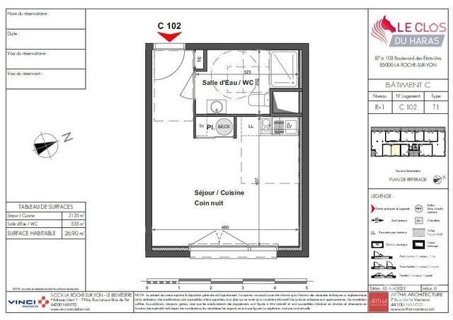 Appartement F1 à vendre - 1 pièce - 26.85 m2 - LA ROCHE SUR YON - 85 - PAYS-DE-LOIRE - Century 21 Accort'Immo