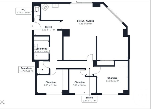 Appartement F3 bis à vendre - 4 pièces - 98.2 m2 - LA ROCHE SUR YON - 85 - PAYS-DE-LOIRE - Century 21 Accort'Immo